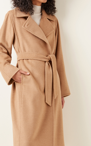 Manuela Belted Camel Wool Trench Coat展示图