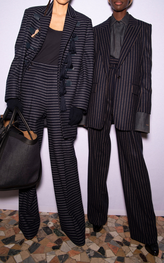 Bill Tassel-Detailed Striped Wool-Cashmere Jacket展示图