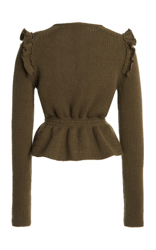 Frilled Knit Wool Peplum Top展示图