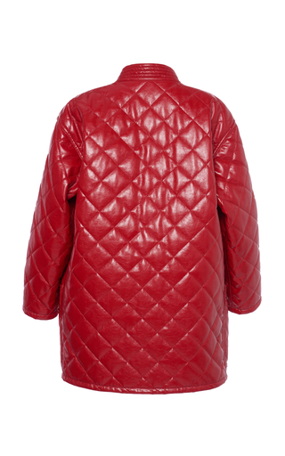 Quilted Vegan Leather Jacket展示图