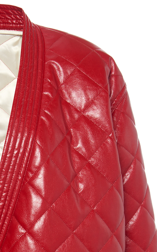 Quilted Vegan Leather Jacket展示图