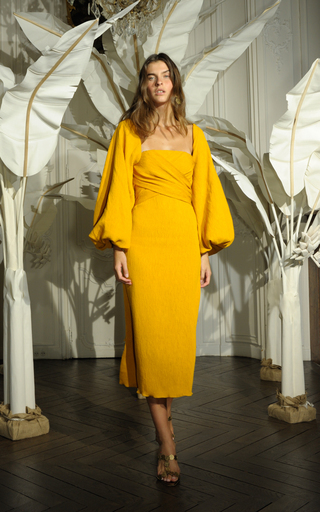 Luna Miel Removable Sleeves Convertible Midi Dress展示图