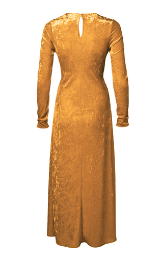 Shavit Metal-Detailed Cutout Crushed Velvet Midi Dress展示图