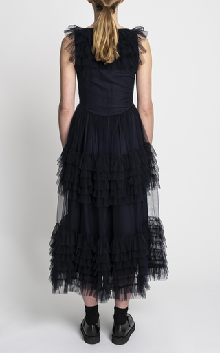 Crystal Ruffled Tulle Midi Dress展示图