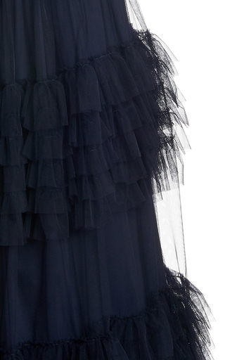 Crystal Ruffled Tulle Midi Dress展示图