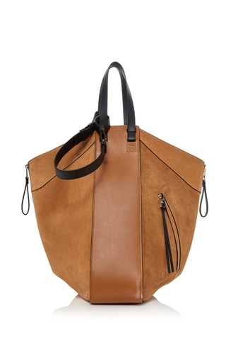 Hammock Contrasting Suede Leather Tote展示图