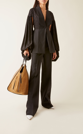 Hammock Contrasting Suede Leather Tote展示图