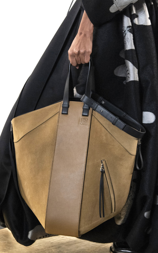 Hammock Contrasting Suede Leather Tote展示图