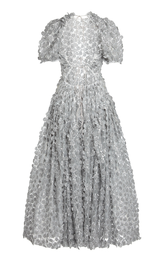 Liza Embroidered Metallic Midi Dress展示图