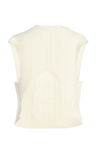 Cropped Cable-Knit Sweater Vest展示图