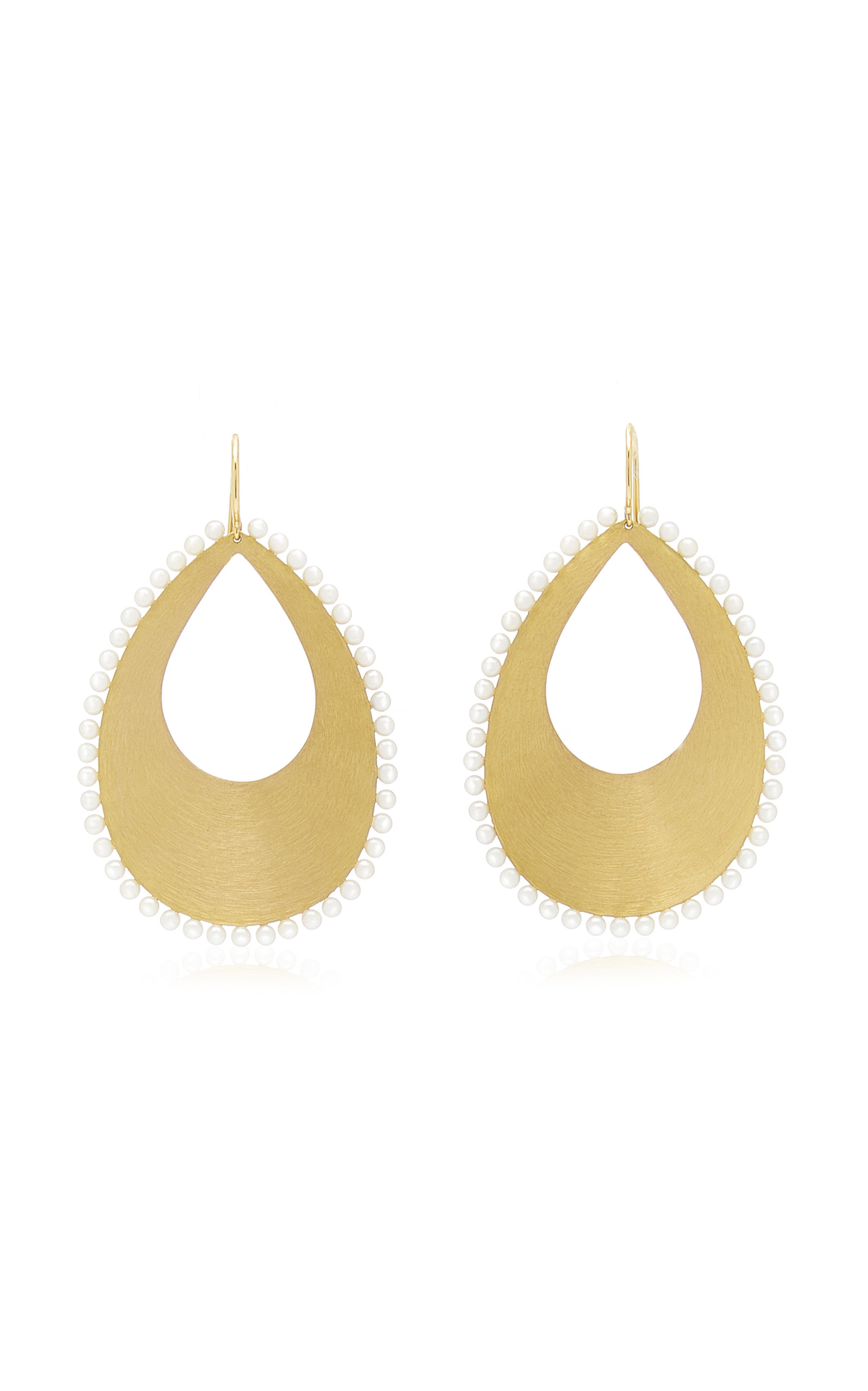 18K Yellow Gold Pearl Earrings