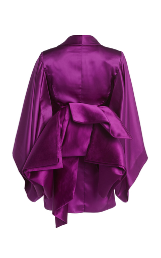 Belted Draped Silk Satin Kimono-Sleeve Mini Dress展示图