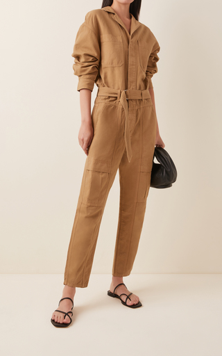 Willa Belted Cotton Utility Jumpsuit展示图