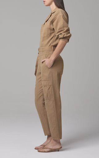 Willa Belted Cotton Utility Jumpsuit展示图