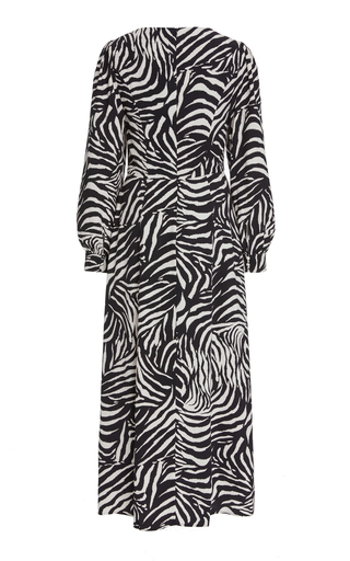 Mara Zebra-Print Crepe Midi Dress展示图