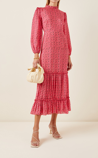 Monet Printed Silk-Cotton Midi Dress展示图