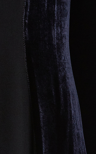 Crepe-Inset Velvet Midi Dress展示图