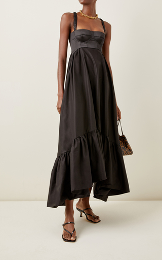 Asymmetric Cotton-Blend Maxi Dress展示图