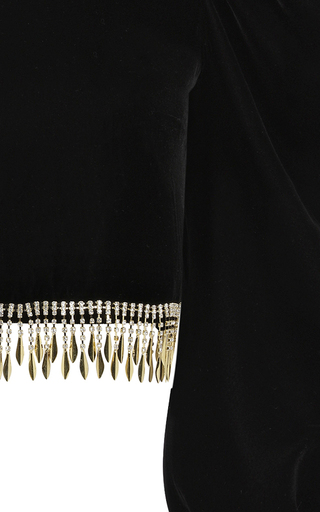 Fringed Velvet Cropped Top展示图