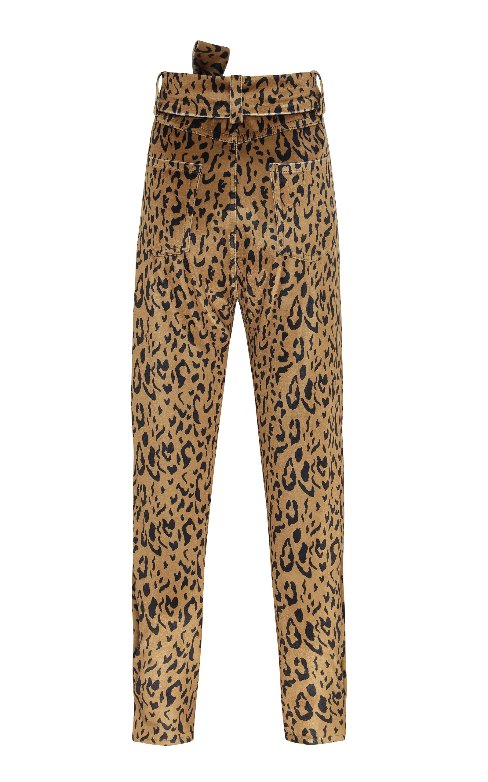 velvet leopard print pants