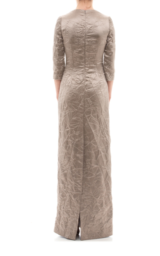 Crinkled Satin V-Neck Maxi Dress展示图