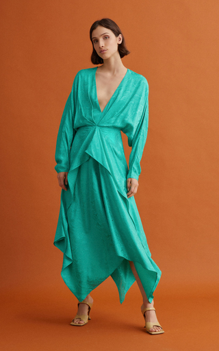 Stanley Asymmetrical Hem Layered Midi Dress展示图