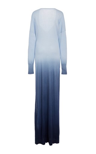 Ombre Cashmere Long Sleeve Slit Dress展示图