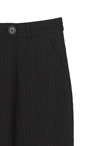 Daina Pleated Pinstriped Straight-Leg Trousers展示图