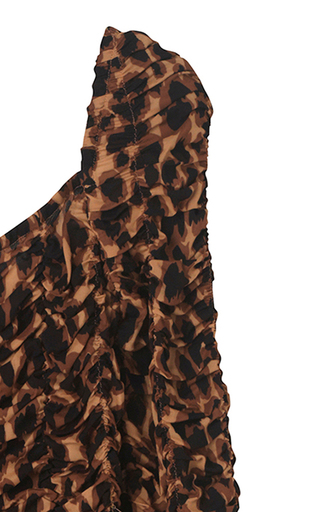 Amyna Ruched Leopard-Print Muslin Midi Dress展示图