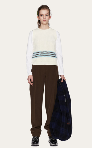 Yarrow Striped Wool-Blend Sweater Vest展示图