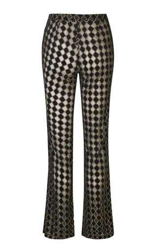 Andy Metallic Checkered Flared-Leg Pants展示图