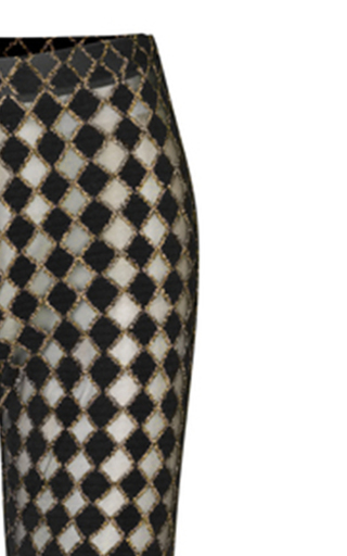 Andy Metallic Checkered Flared-Leg Pants展示图