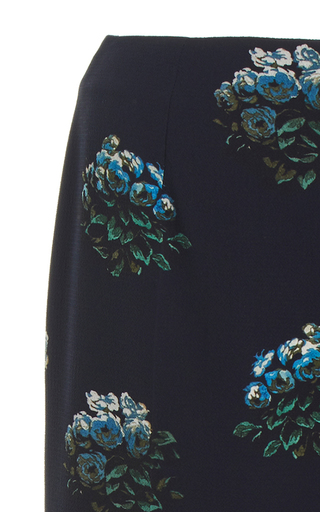 Hullinie Floral Stretch-Georgette Wide-Leg Trousers展示图