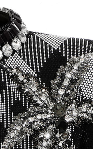 Bead-Embellished Gingham Knit Mini Dress展示图