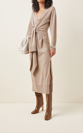 Skyla Wool-Cashmere Midi Wrap Dress展示图