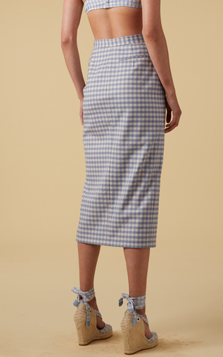 Lex Wool-Blend Gingham Skirt展示图