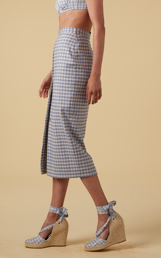 Lex Wool-Blend Gingham Skirt展示图