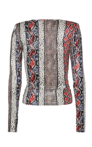 Sierra Ruched Snake-Print Jersey Top展示图