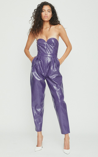 Lana Faux Leather Strapless Jumpsuit展示图