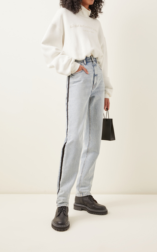 Tuxedo Striped High-Rise Straight-Leg Jeans展示图