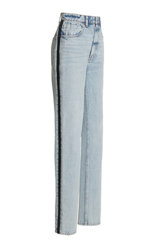 Tuxedo Striped High-Rise Straight-Leg Jeans展示图