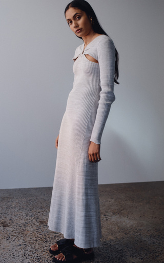 Halle Cutout Ribbed-Knit Cotton Maxi Dress展示图