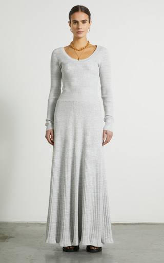 Selma Ribbed-Knit Cotton Maxi Skirt展示图