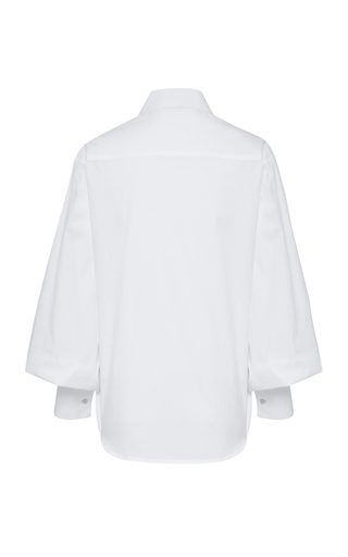 Castiglia Bishop-Sleeve Cotton Poplin Shirt展示图