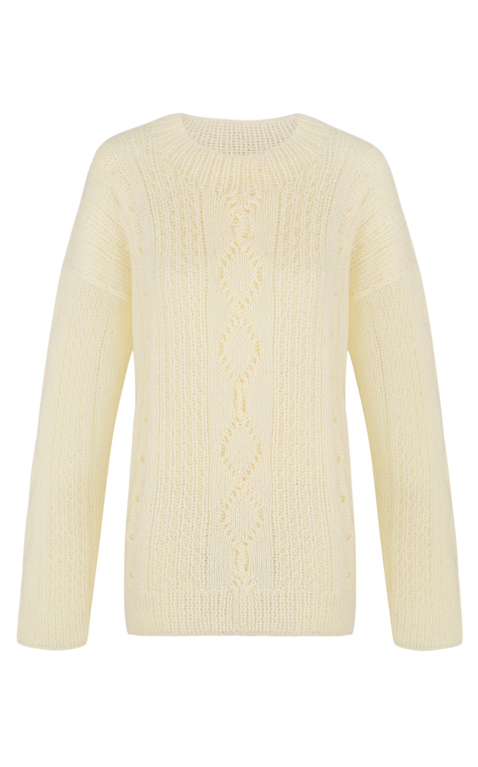 oversized white cable knit sweater