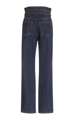 High Waisted Belted Denim Pants展示图