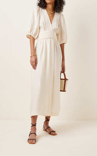 Fiona Linen Midi Dress展示图