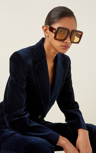 Oversized Square-Frame Acetate Sunglasses展示图