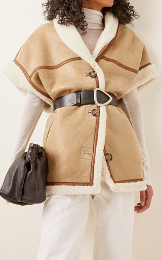 Adelia Oversized Shearling Vest展示图