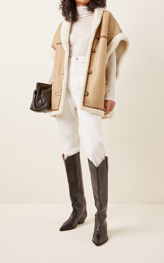 Adelia Oversized Shearling Vest展示图